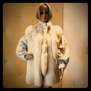 Leather with fox trimming